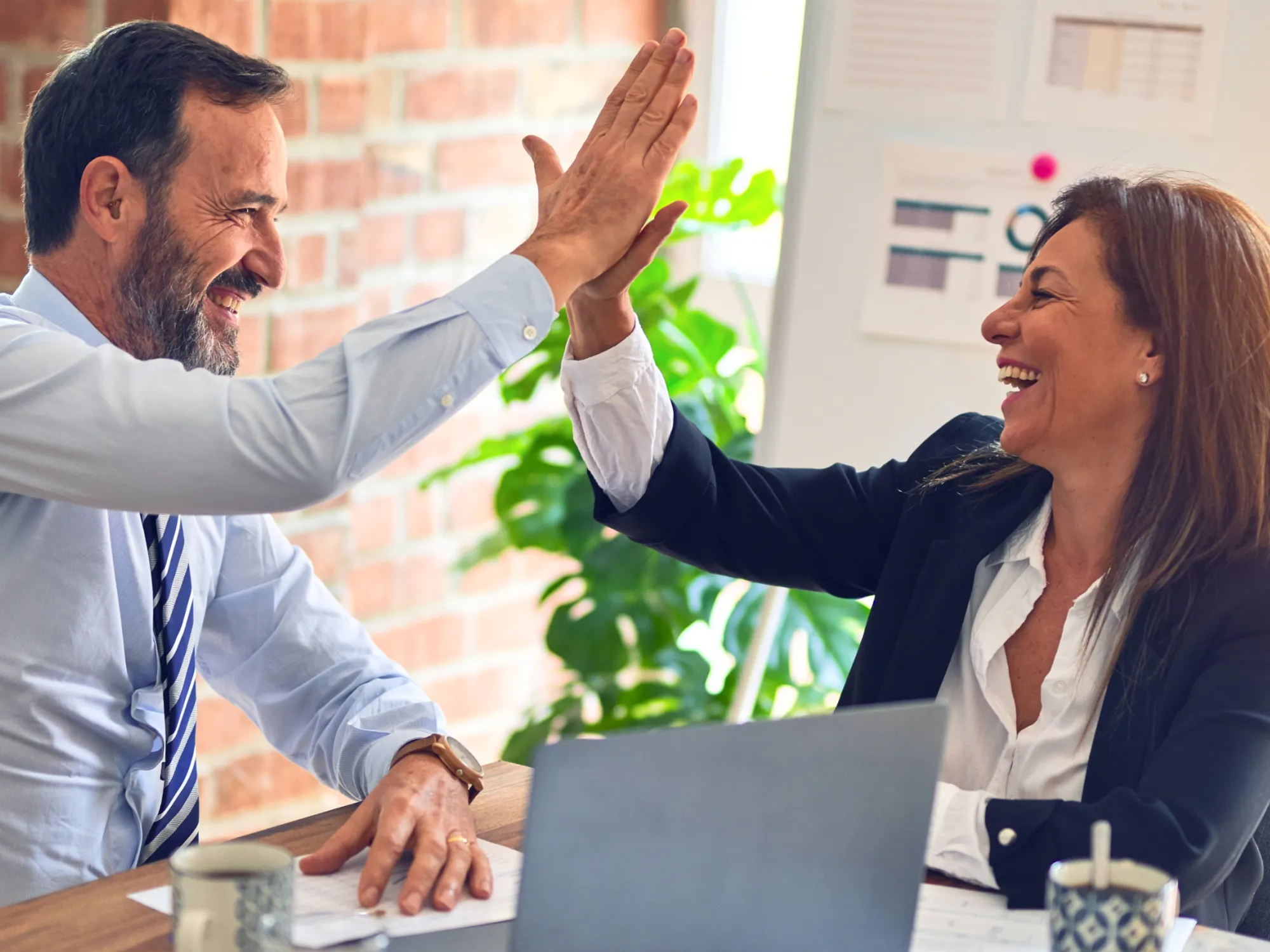 A consultant discussing plans with a client